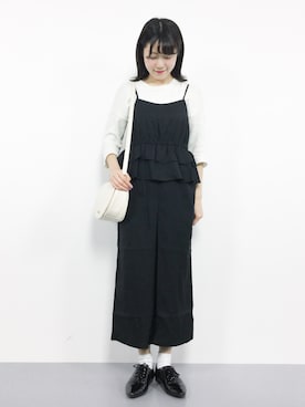 「haco!（ハコ）のアイテム（オールインワン・サロペット）」を使った、まるさん（レディース・161cm）の秋コーディネート