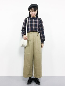 「タータンチェック」｜まるさん（レディース・161cm）の秋コーディネート