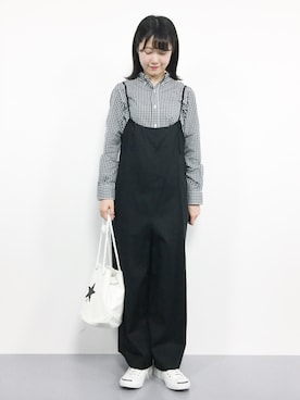 「かぐれ（カグレ）のアイテム（サロペット/オーバーオール）」を使った、まるさん（レディース・161cm）の秋コーディネート