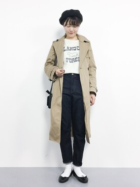 「SEVENDAYS=SUNDAY（セブンデイズサンデイ）のアイテム（トレンチコート）」を使った、まるさん（レディース・161cm）の秋コーディネート