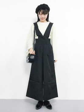 「MOUSSY（マウジー）のアイテム（つなぎ/オールインワン）」を使った、まるさん（レディース・161cm）の秋コーディネート