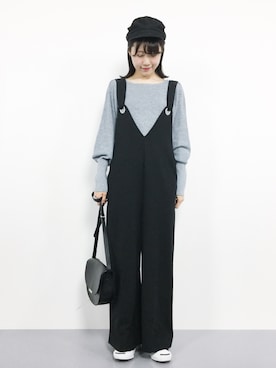 「rps（アールピーエス）のアイテム（サロペット/オーバーオール）」を使った、まるさん（レディース・161cm）の秋コーディネート