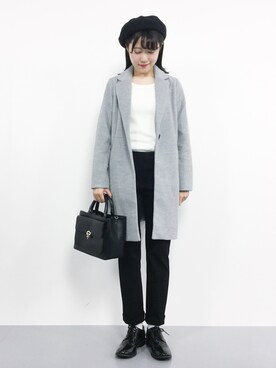 「reca（レカ）のアイテム（チェスターコート）」を使った、まるさん（レディース・161cm）の秋コーディネート