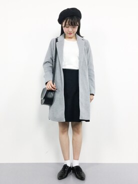 「SpRay（スプレイ）のアイテム（チェスターコート）」を使った、まるさん（レディース・161cm）の秋コーディネート