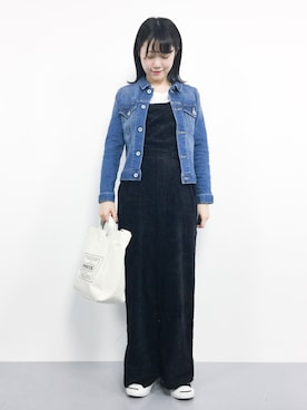 「Gジャン」｜「アイテム（つなぎ/オールインワン）」を使った、まるさん（レディース・161cm）の秋コーディネート