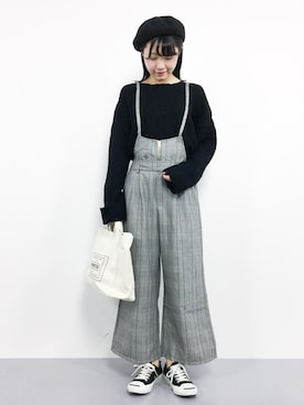 「coca（coca）（コカ）のアイテム（サロペット/オーバーオール）」を使った、まるさん（レディース・161cm）の秋コーディネート