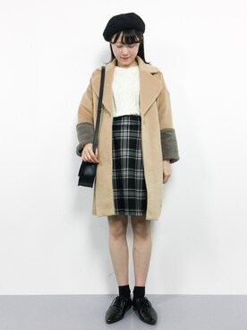 「rps（アールピーエス）のアイテム（チェスターコート）」を使った、まるさん（レディース・161cm）の秋コーディネート