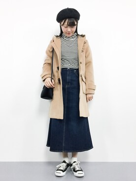 「Honeys（ハニーズ）のアイテム（ダッフルコート）」を使った、まるさん（レディース・161cm）の秋コーディネート
