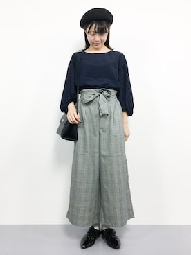 「BLISS POINT（ブリスポイント）のアイテム（帽子）」を使った、まるさん（レディース・161cm）の秋コーディネート