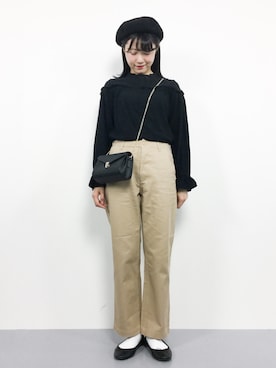 「RAY CASSIN（レイカズン）のアイテム（ハンチング/ベレー帽）」を使った、まるさん（レディース・161cm）の秋コーディネート