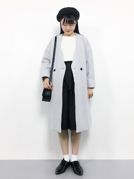「titivate（ティティベイト）のアイテム（チェスターコート）」を使った、まるさん（レディース・161cm）の秋コーディネート