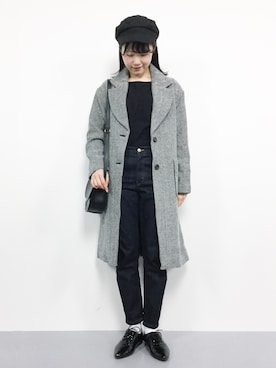 「SpRay（スプレイ）のアイテム（チェスターコート）」を使った、まるさん（レディース・161cm）の秋コーディネート