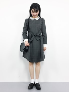 「bye bye（バイバイ）のアイテム（ワンピース）」を使った、まるさん（レディース・161cm）の秋コーディネート
