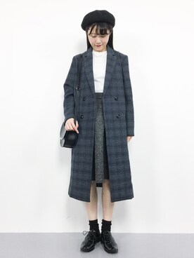 「RAY CASSIN（レイカズン）のアイテム（チェスターコート）」を使った、まるさん（レディース・161cm）の秋コーディネート