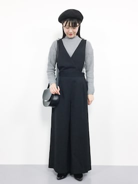 「LEPSIM（レプシィム）のアイテム（ハンチング/ベレー帽）」を使った、まるさん（レディース・161cm）の秋コーディネート