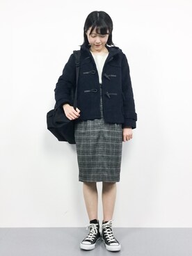 「WEGO（ウィゴー）のアイテム（ダッフルコート）」を使った、まるさん（レディース・161cm）の秋コーディネート