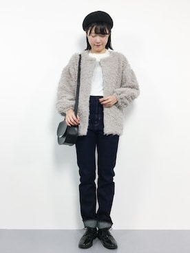 「SEVENDAYS=SUNDAY（セブンデイズサンデイ）のアイテム（ブルゾン）」を使った、まるさん（レディース・161cm）の冬コーディネート