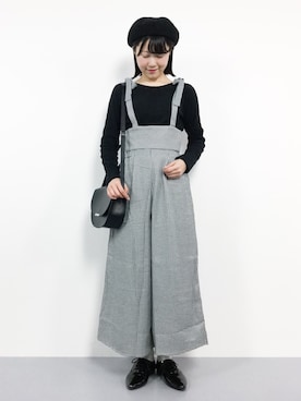 「titivate（ティティベイト）のアイテム（つなぎ/オールインワン）」を使った、まるさん（レディース・161cm）の冬コーディネート