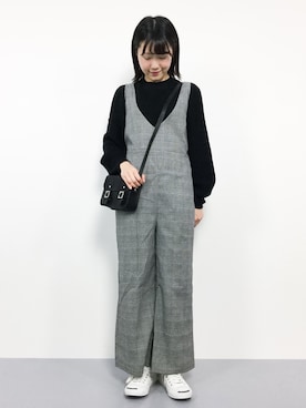 「KOBE LETTUCE（コウベレタス）のアイテム（つなぎ/オールインワン）」を使った、まるさん（レディース・161cm）の冬コーディネート