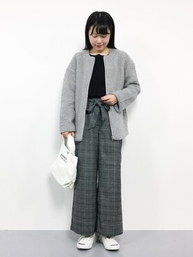 「SPINNS（スピンズ）のアイテム（ジャケット/アウター）」を使った、まるさん（レディース・161cm）の冬コーディネート
