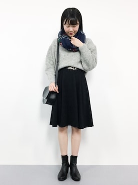 「SPINNS(スピンズ)のアイテム(ストール/ショール)」を使った、まるさん(レディース・161cm)の冬コーディネート