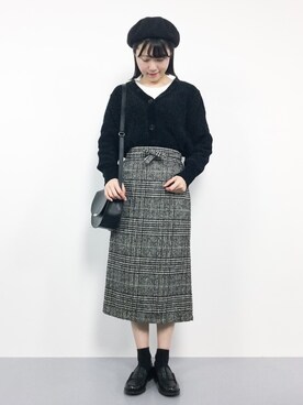 「rps（アールピーエス）のアイテム（カーディガン/ボレロ）」を使った、まるさん（レディース・161cm）の冬コーディネート