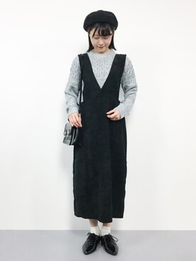 「titivate（ティティベイト）のアイテム（オールインワン・サロペット）」を使った、まるさん（レディース・161cm）の冬コーディネート