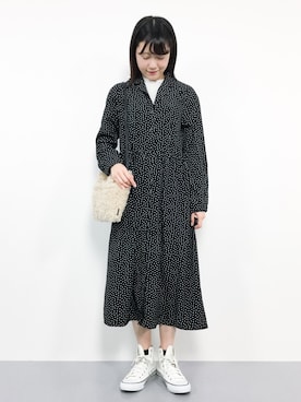 「179/WG（イチナナキュウダブルジー）のアイテム（シャツワンピース）」を使った、まるさん（レディース・161cm）の冬コーディネート