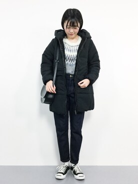 「Chico（チコ）のアイテム（ダウンジャケット/コート）」を使った、まるさん（レディース・161cm）の冬コーディネート