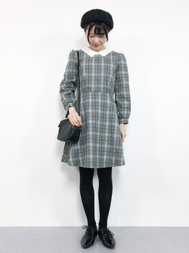 2way襟付チェックワンピースを使ったショップスタッフの人気ファッションコーディネート Wear