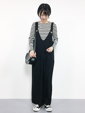 「titivate（ティティベイト）のアイテム（オールインワン・サロペット）」を使った、まるさん（レディース・161cm）の冬コーディネート