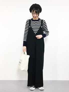 「titivate（ティティベイト）のアイテム（オールインワン・サロペット）」を使った、まるさん（レディース・161cm）の冬コーディネート