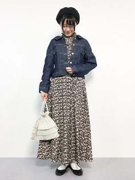「reca（レカ）のアイテム（デニムジャケット）」を使った、まるさん（レディース・161cm）の冬コーディネート