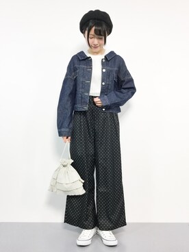 「reca（レカ）のアイテム（デニムジャケット）」を使った、まるさん（レディース・161cm）の冬コーディネート