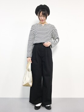 「reca（レカ）のアイテム（チノパンツ）」を使った、まるさん（レディース・161cm）の冬コーディネート