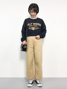 「coca（coca）（コカ）のアイテム（スウェット）」を使った、まるさん（レディース・161cm）の冬コーディネート