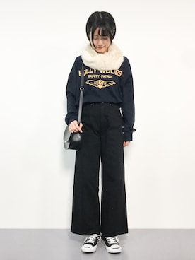 「coca（coca）（コカ）のアイテム（スウェット）」を使った、まるさん（レディース・161cm）の冬コーディネート