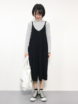 「Factor=（ファクターイコール）のアイテム（オールインワン・サロペット）」を使った、まるさん（レディース・161cm）の冬コーディネート