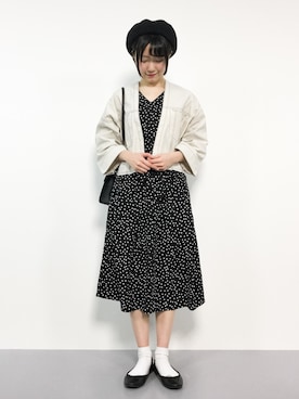 「Kastane（カスタネ）のアイテム（ノーカラージャケット）」を使った、まるさん（レディース・161cm）の冬コーディネート