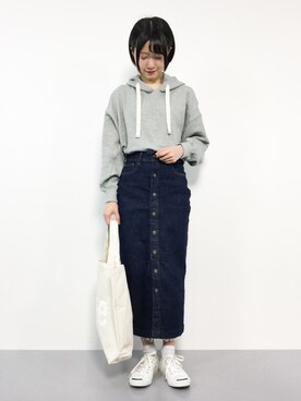 「FREE'S MART（フリーズマート）のアイテム（パーカー）」を使った、まるさん（レディース・161cm）の冬コーディネート