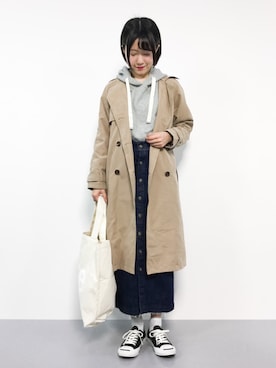 「FREE'S MART（フリーズマート）のアイテム（パーカー）」を使った、まるさん（レディース・161cm）の冬コーディネート