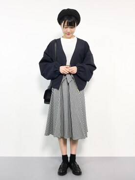 「KBF（ケイビーエフ）のアイテム（ブルゾン）」を使った、まるさん（レディース・161cm）の冬コーディネート