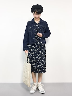 「rps（アールピーエス）のアイテム（デニムジャケット）」を使った、まるさん（レディース・161cm）の春コーディネート