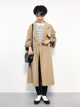 「coca（coca）（コカ）のアイテム（トレンチコート）」を使った、まるさん（レディース・161cm）の春コーディネート