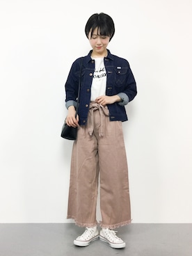 「Primazel（プリマゼル）のアイテム（パンツ）」を使った、まるさん（レディース・161cm）の春コーディネート