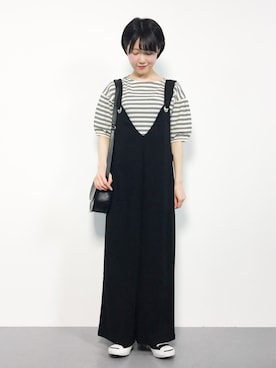 「rps（アールピーエス）のアイテム（サロペット/オーバーオール）」を使った、まるさん（レディース・161cm）の春コーディネート