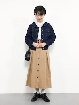 「ハイネック」｜まるさん（レディース・161cm）の春コーディネート