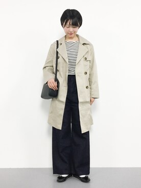 「SEVENDAYS=SUNDAY（セブンデイズサンデイ）のアイテム（トレンチコート）」を使った、まるさん（レディース・161cm）の春コーディネート