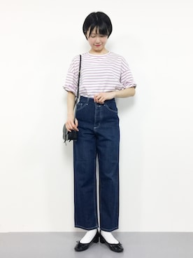 「bulle de savon（ビュルデサボン）のアイテム（ショルダーバッグ）」を使った、まるさん（レディース・161cm）の春コーディネート