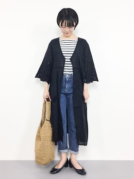 「ペーパーバッグ」｜「アイテム（その他アウター）」を使った、まるさん（レディース・161cm）の春コーディネート